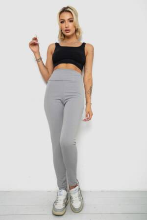 Лосини однотонні у рубчик утеплені на флісі, колір сірий, 238R605-1