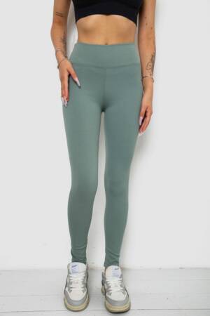 Лосини однотонні у рубчик утеплені на флісі, колір оливковий, 238R605-1