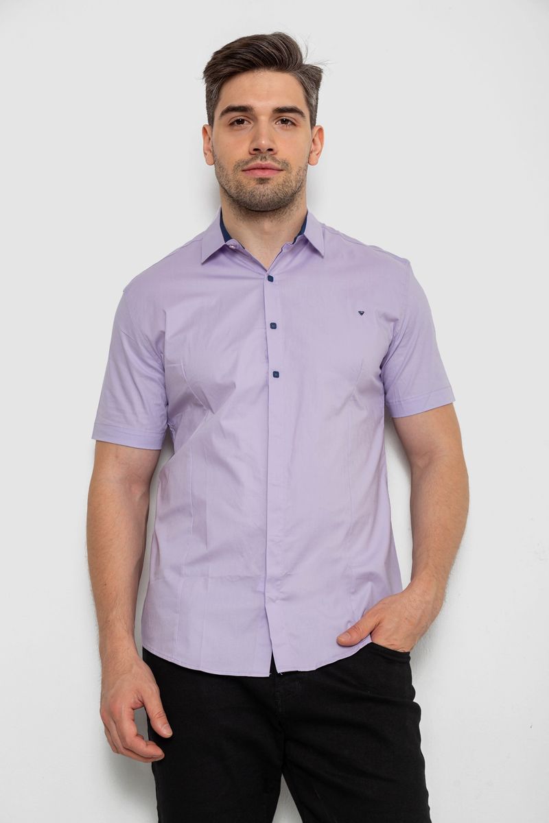 Сорочка чоловіча однотонна, колір бузковий, 214R7117