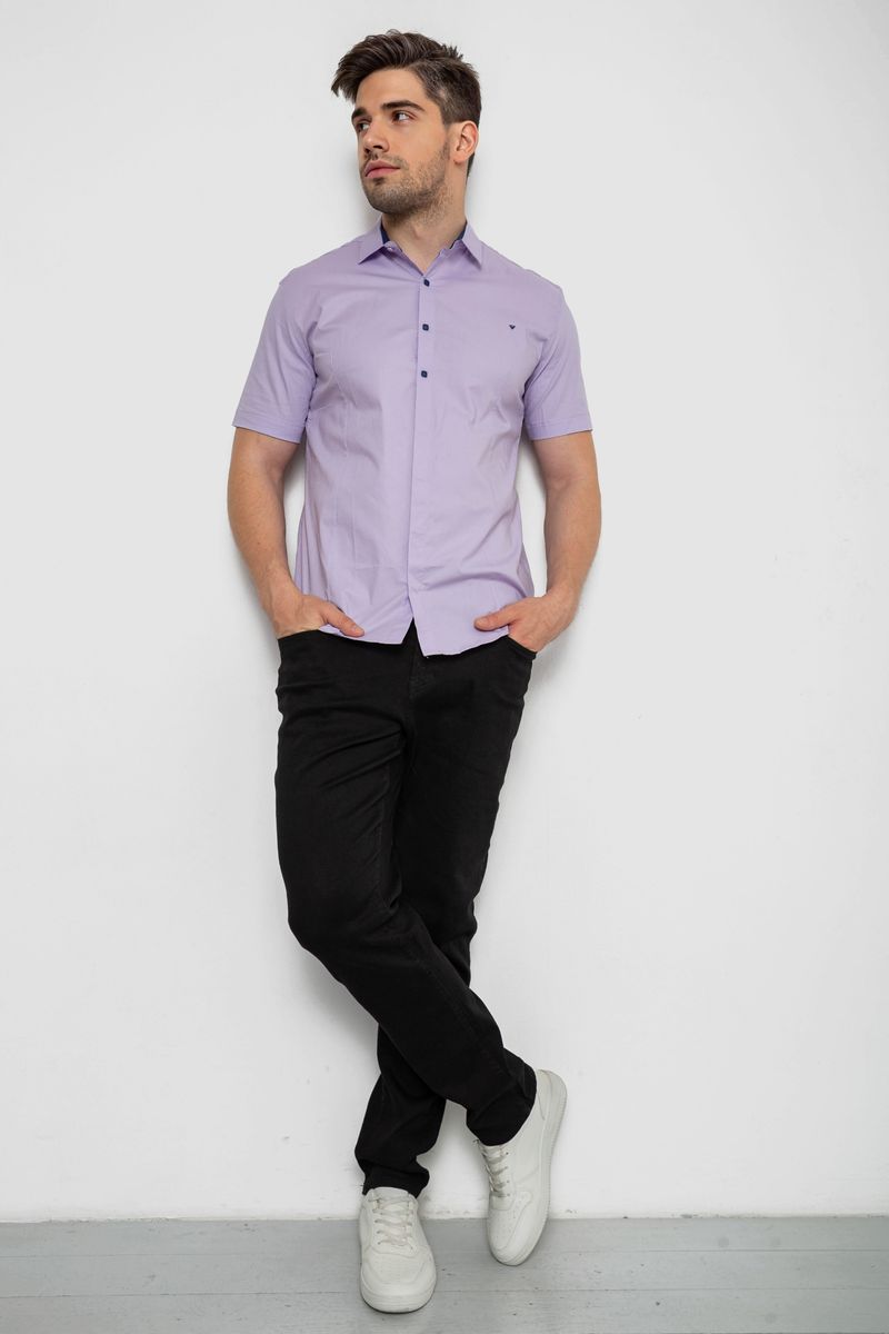 Сорочка чоловіча однотонна, колір бузковий, 214R7117