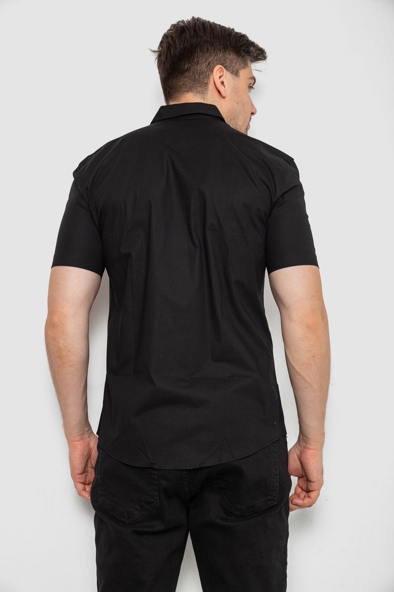 Сорочка чоловіча однотонна, колір чорний, 214R7117 - Зображення 4