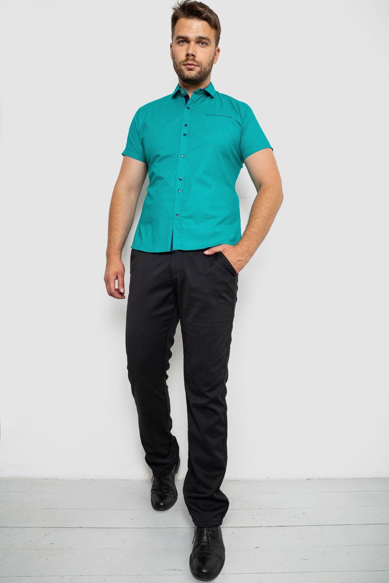 Сорочка чоловіча з принтом, колір зелений, 214RK104