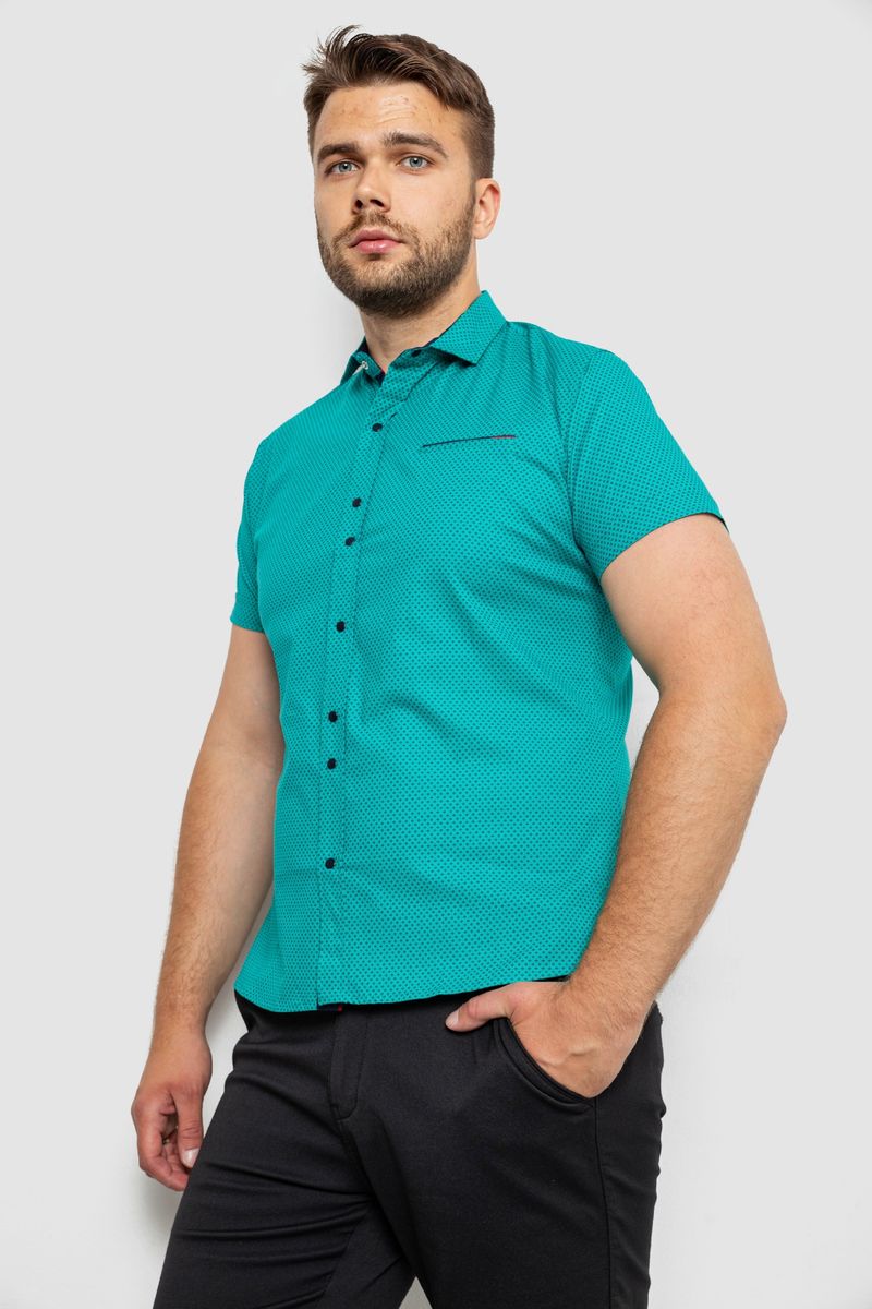 Сорочка чоловіча з принтом, колір зелений, 214RK104 - Зображення 3