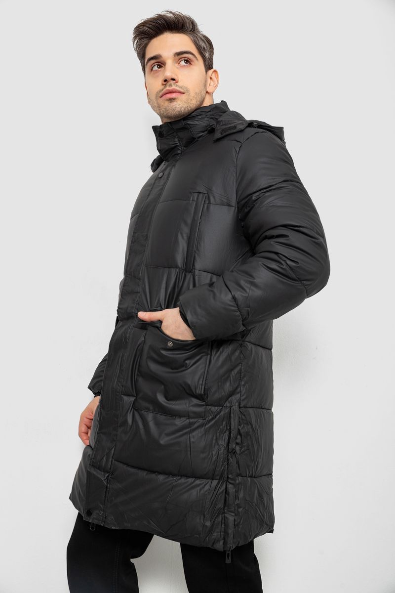 Куртка чоловіча зимова подовжена, колір чорний, 244RH76-30 - Зображення 4