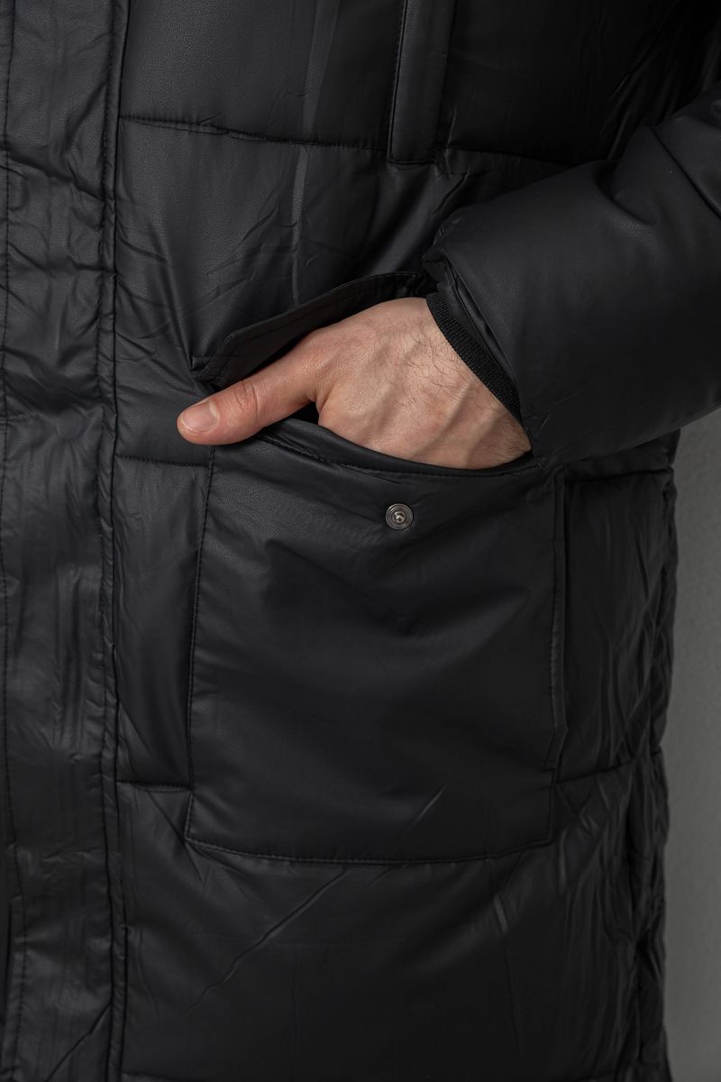 Куртка чоловіча зимова подовжена, колір чорний, 244RH76-30 - Зображення 6