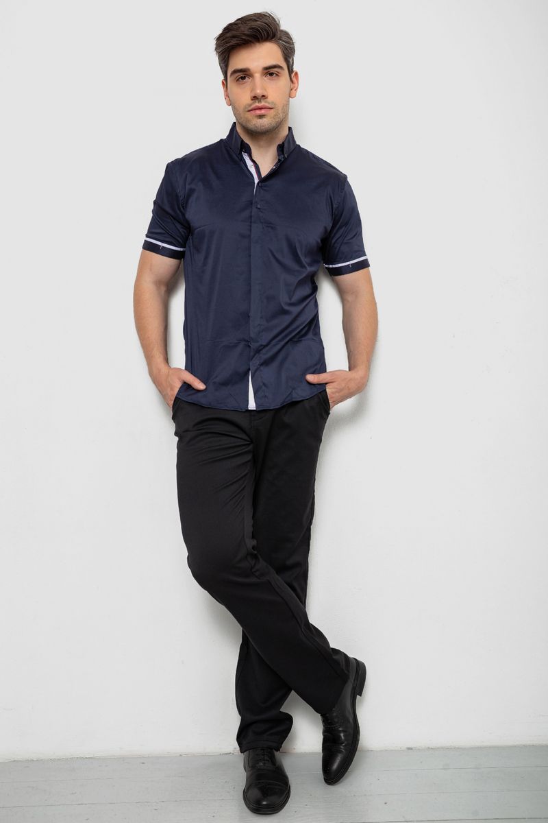 Сорочка чоловіча, колір темно-синій, 214R5007 - Зображення 2