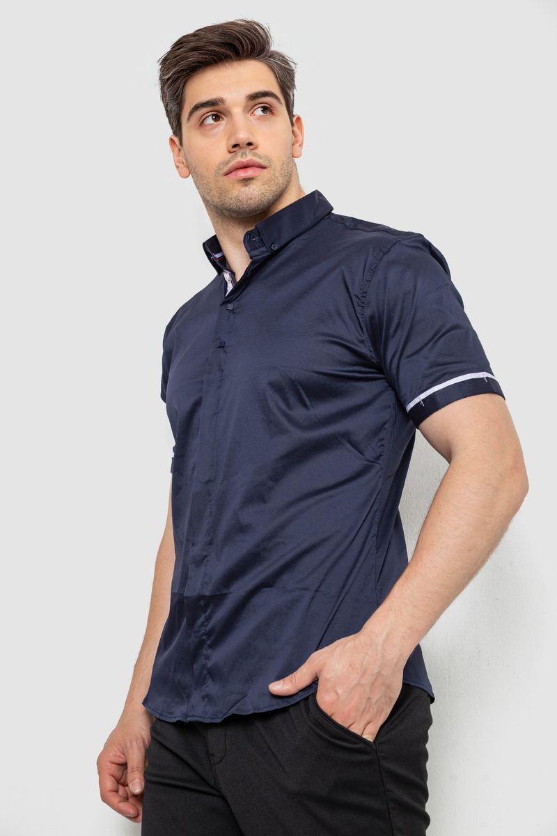 Сорочка чоловіча, колір темно-синій, 214R5007 - Зображення 3