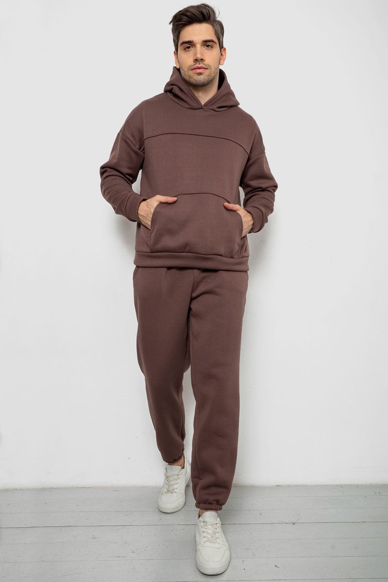 Спортивний костюм чоловічий на флісі, колір мокко, 238R029