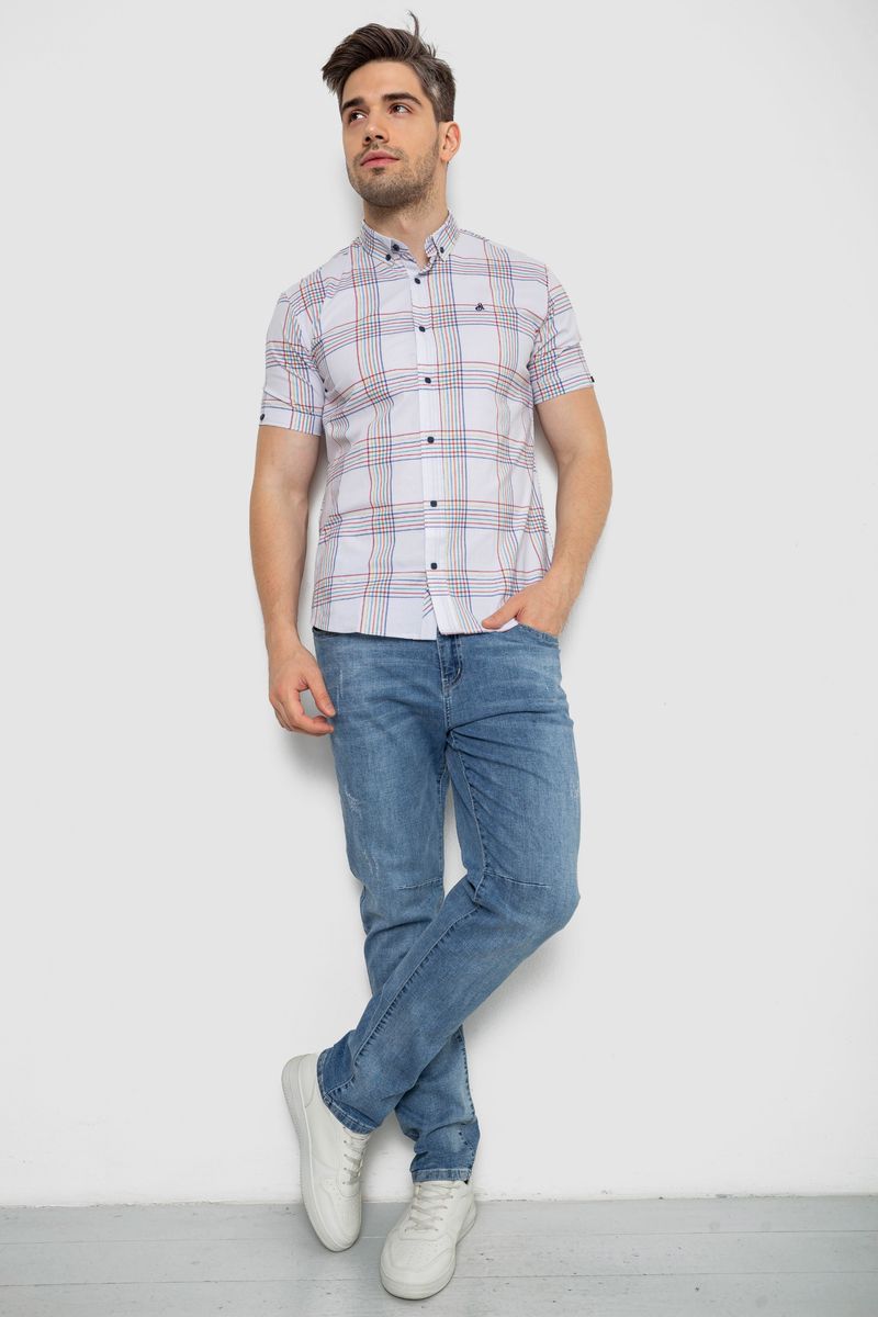 Сорочка чоловіча в смужку, колір білий, 214R841