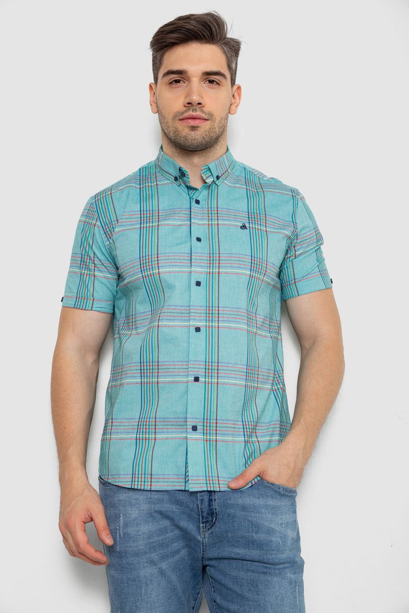 Сорочка чоловіча в смужку, колір м’ятний, 214R841