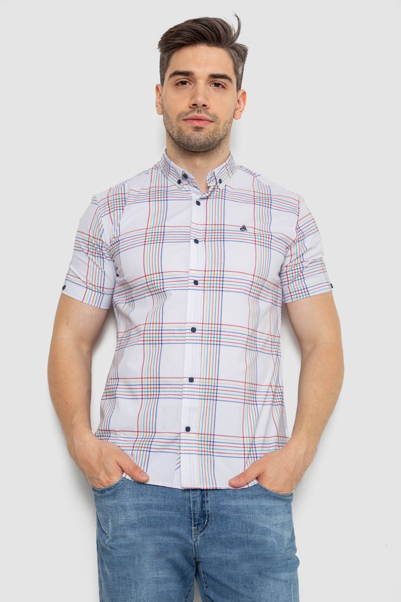 Сорочка чоловіча в смужку, колір білий, 214R841