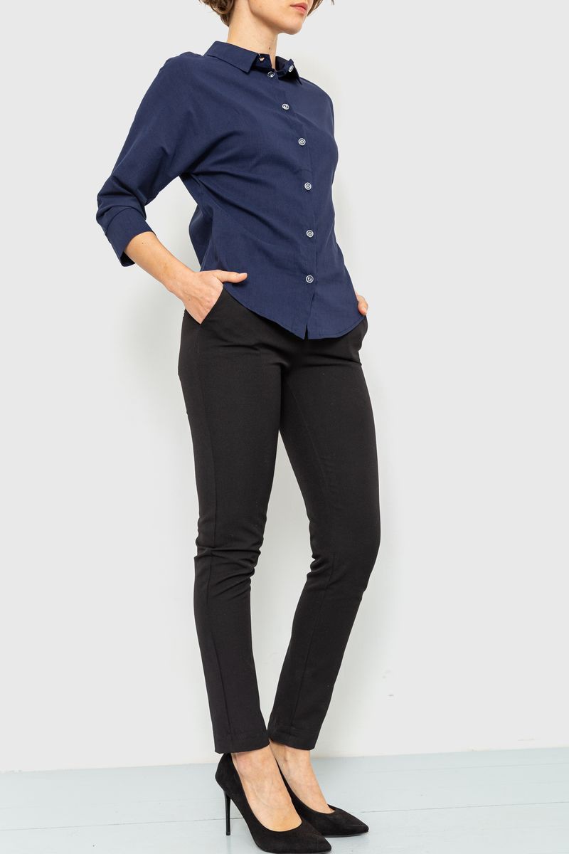 Блуза класична, колір темно-синій, 230R100-1