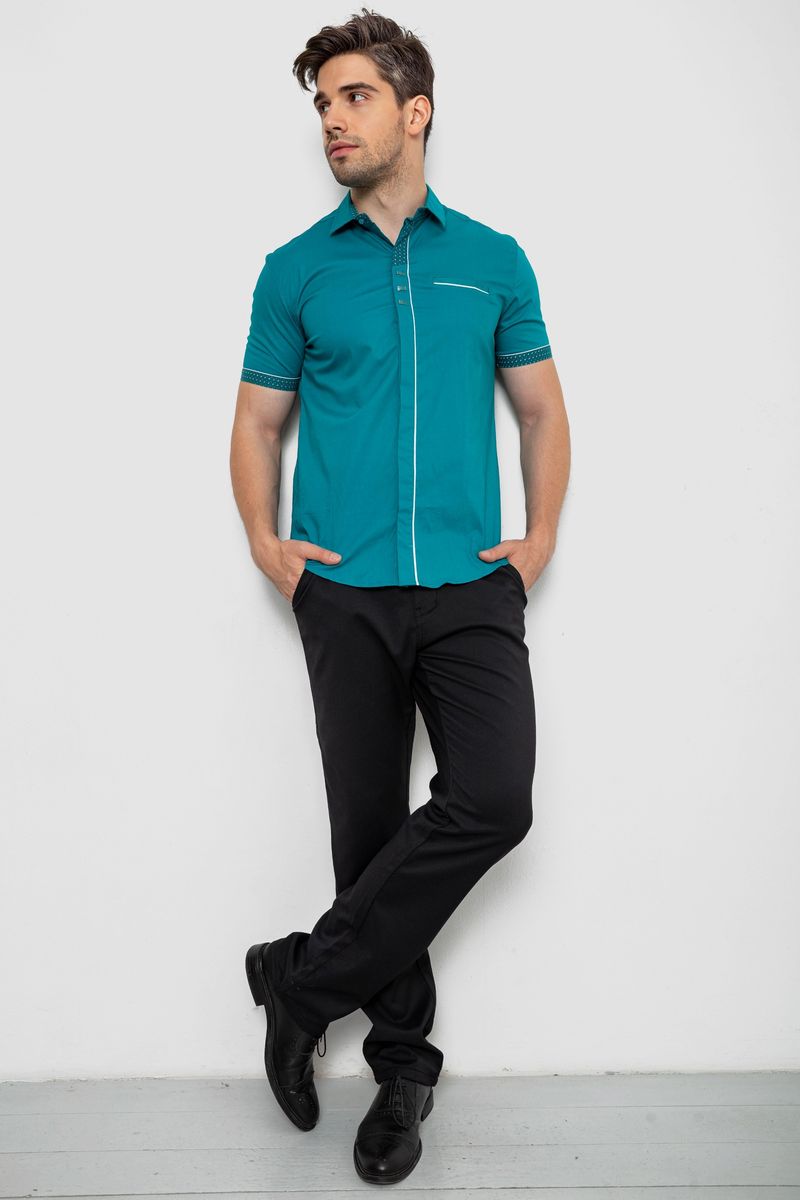 Сорочка чоловіча, колір бірюзовий, 214R7425