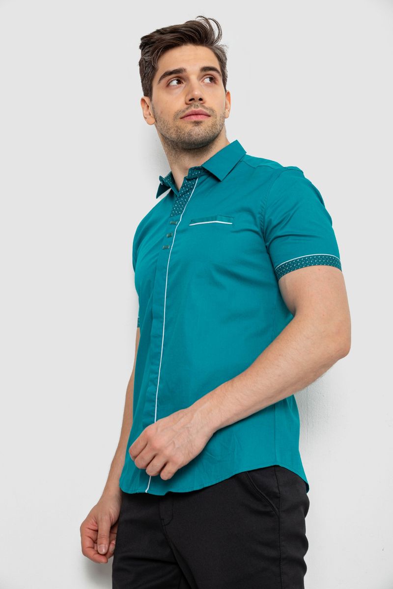 Сорочка чоловіча, колір бірюзовий, 214R7425 - Зображення 3