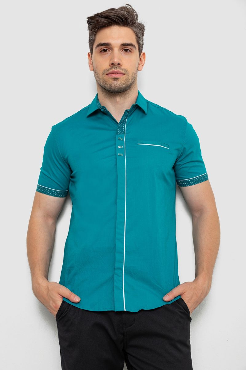 Сорочка чоловіча, колір бірюзовий, 214R7425