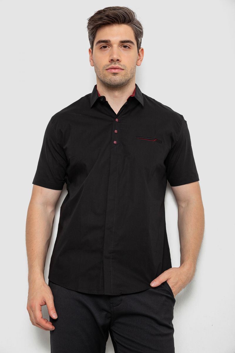 Сорочка чоловіча, колір чорний, 214R7326