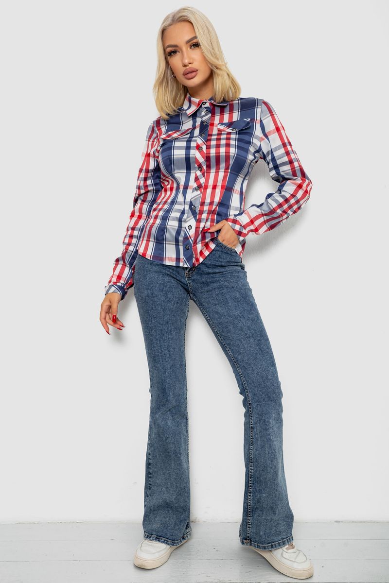 Сорочка жіноча в смужку, колір синій, 230R064-2