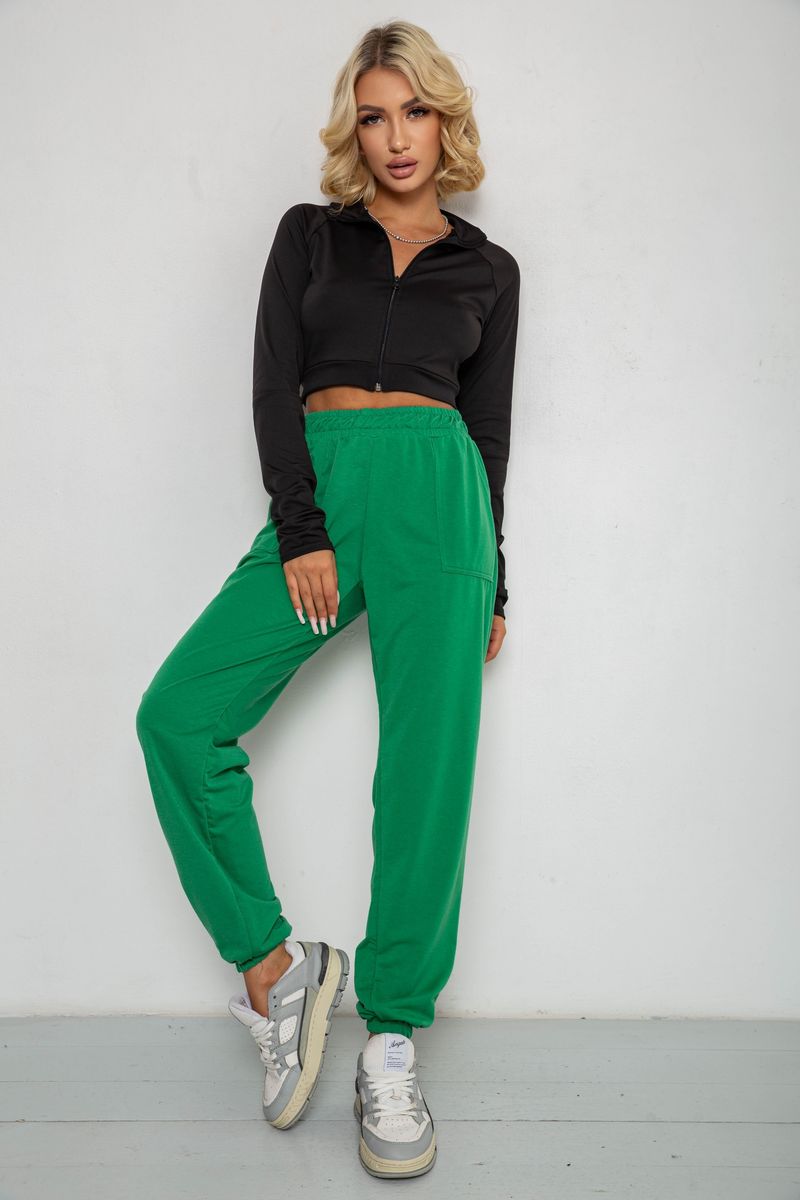 Спортивні штани жіночі, колір зелений, 238R347-1