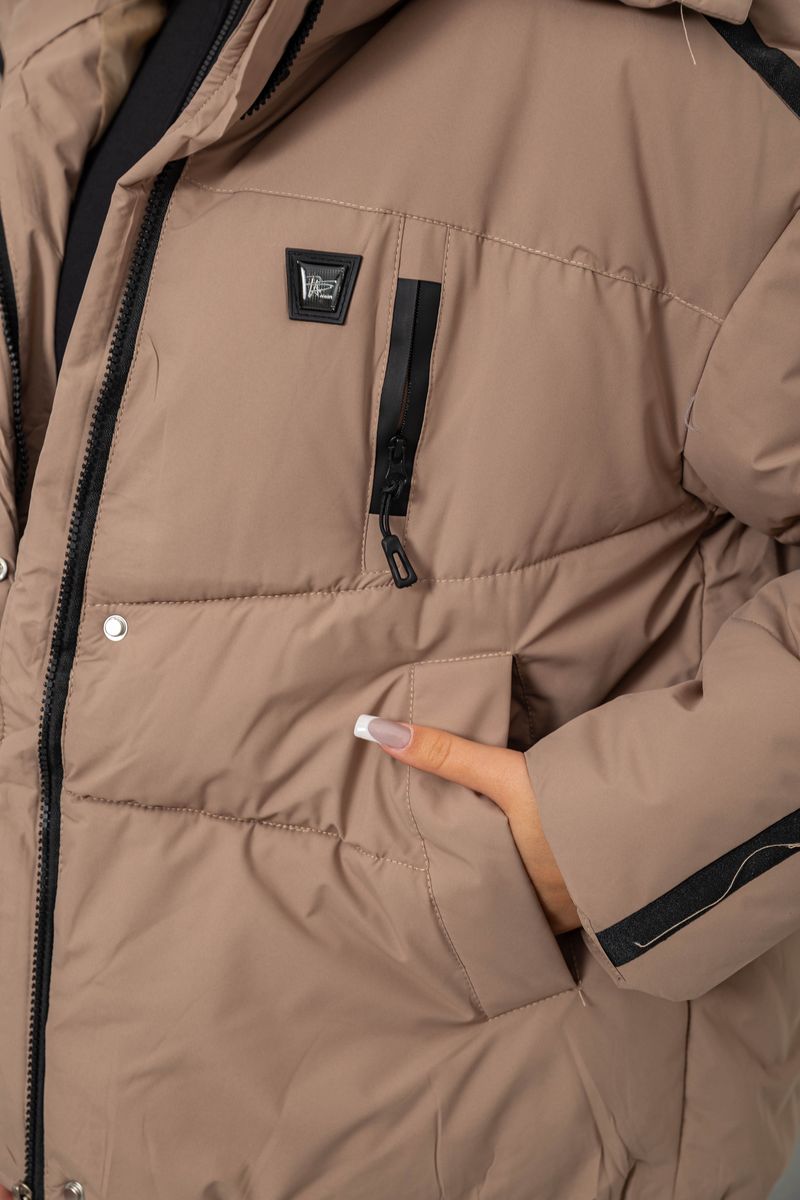 Куртка жіноча, колір бежевий, 244R866 - Зображення 5
