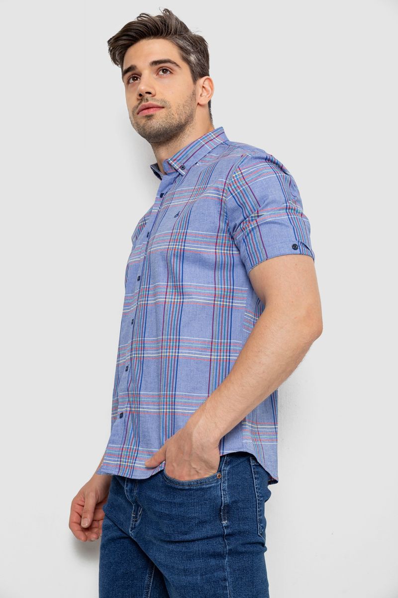 Сорочка чоловіча в клітку, колір бузковий, 214R244564 - Зображення 3