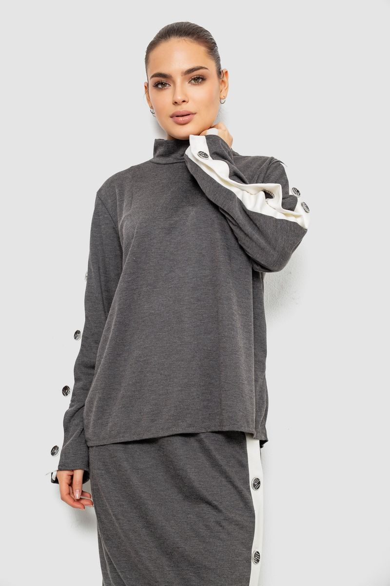 Костюм жіночий класичний, колір сірий, 257R322-1