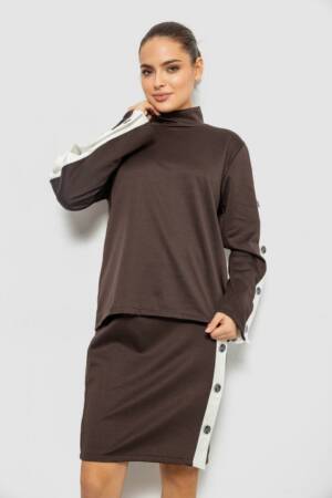 Костюм жіночий класичний, колір коричневий, 257R322-1