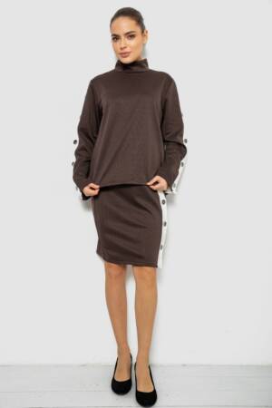 Костюм жіночий класичний, колір коричневий, 257R322-1